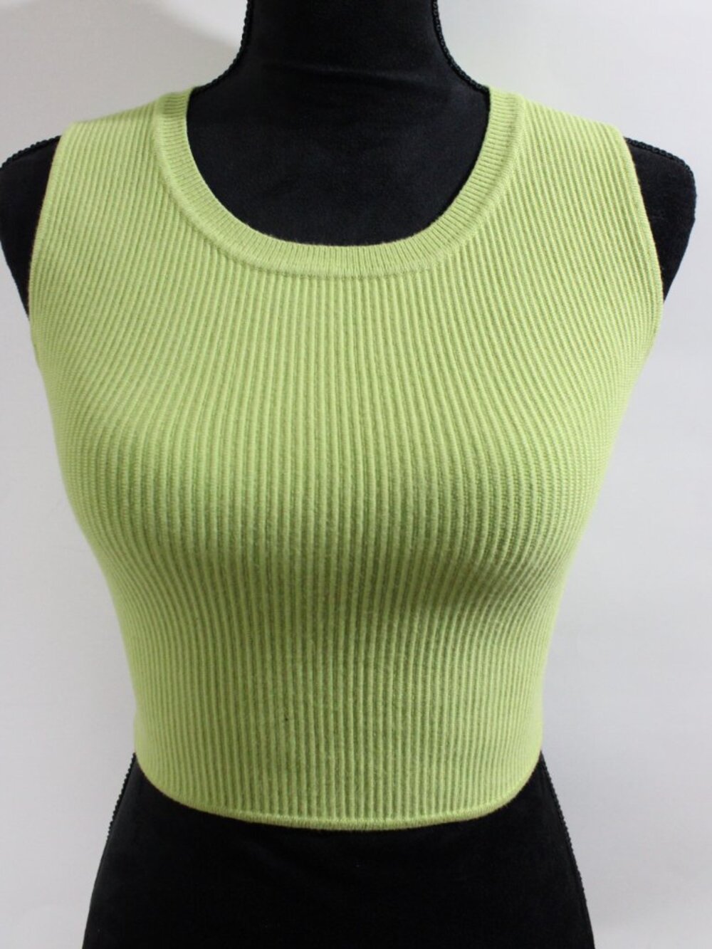 House of Harlow, Green Ribbed Tank Top, Size Medium